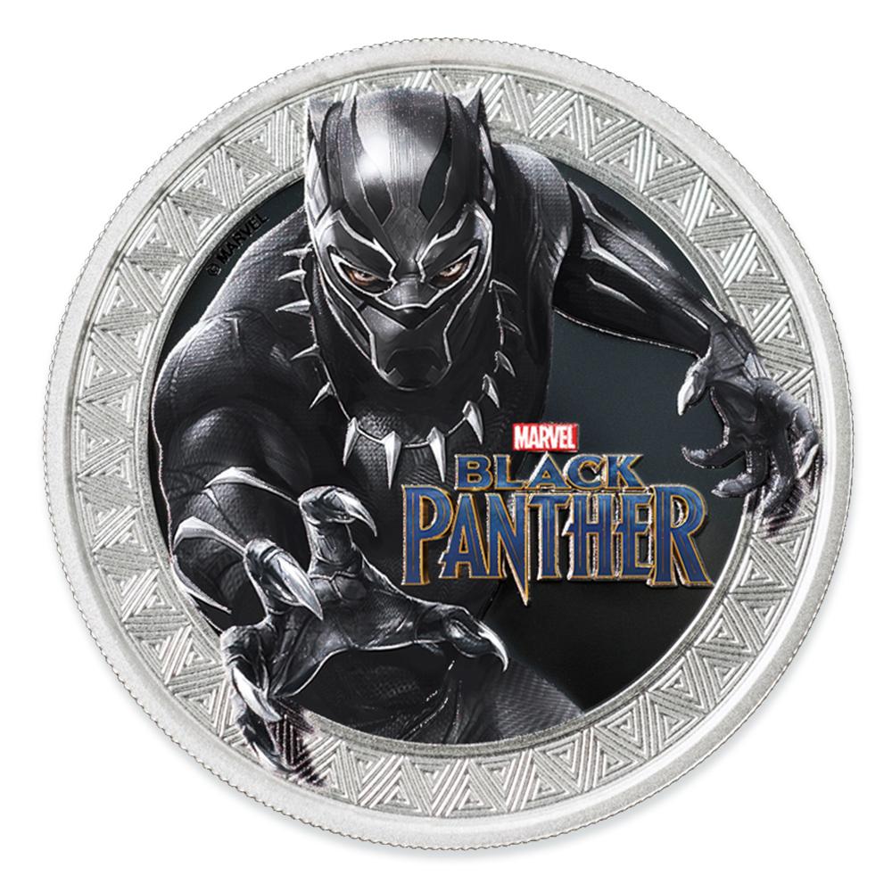 BLACK PANTHER MARVEL SILVER COIN 2018 -