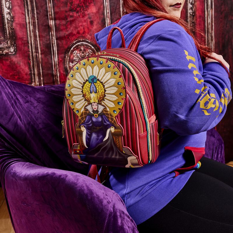 Loungefly Disney Villains Evil Queen Velvet Mini Backpack